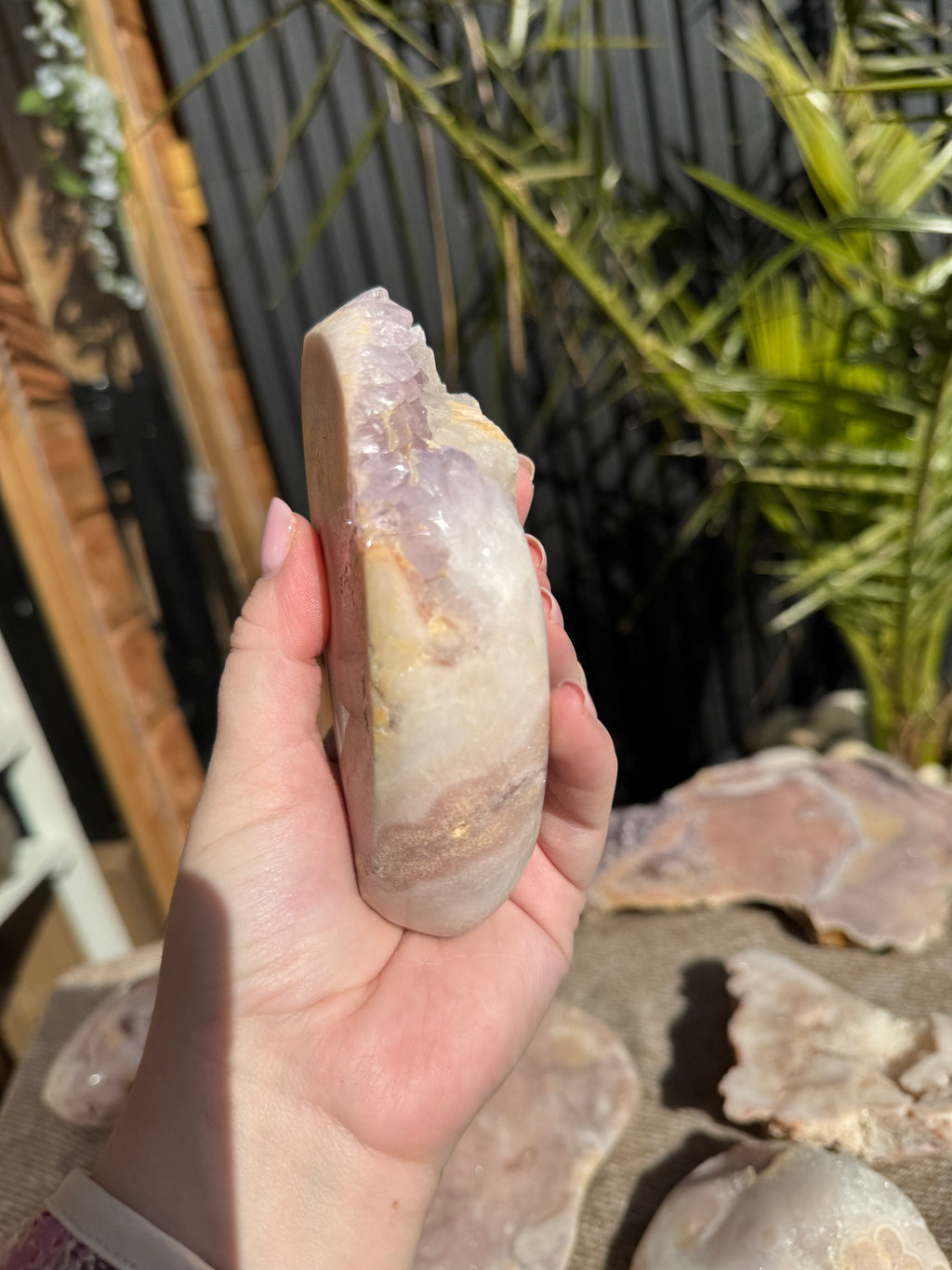 Pink amethyst slab