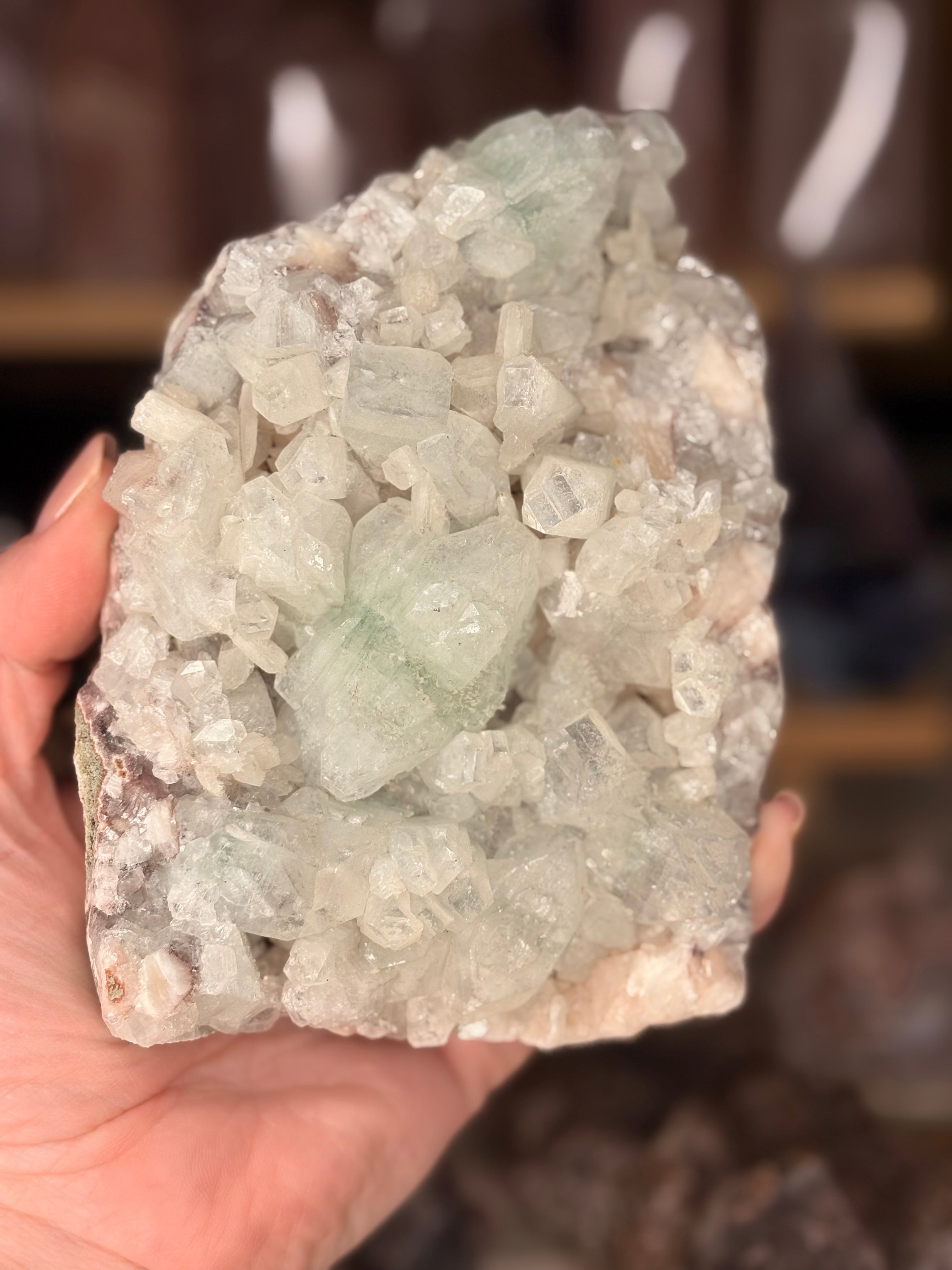 Indian Green Apophyllite with Stilbite