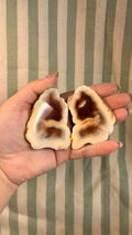 Agate geode pair from Indonesia