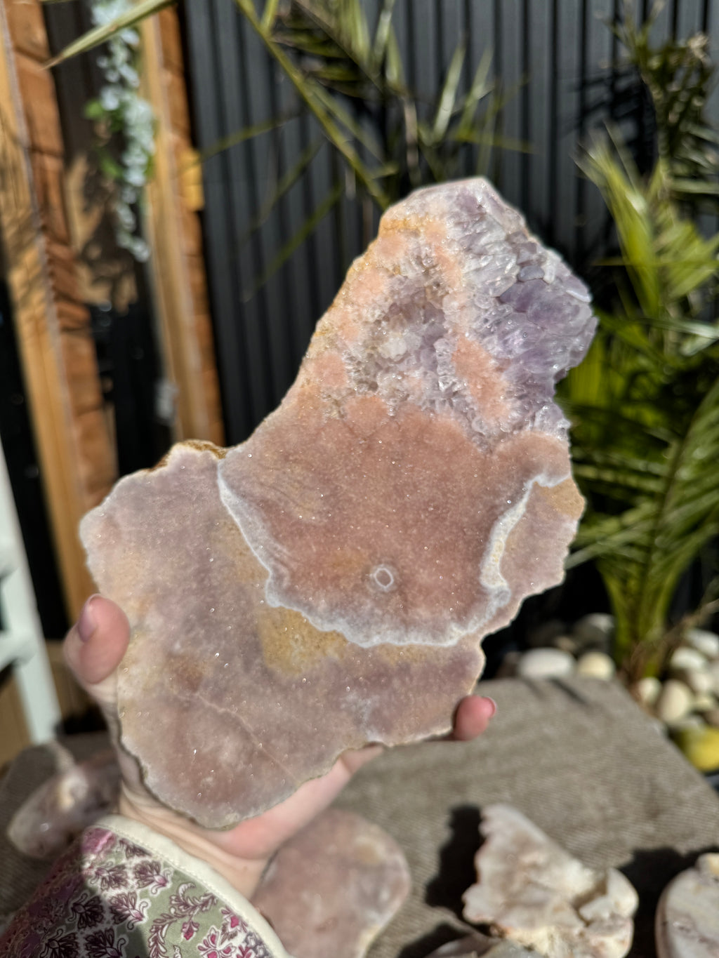 Pink amethyst slab