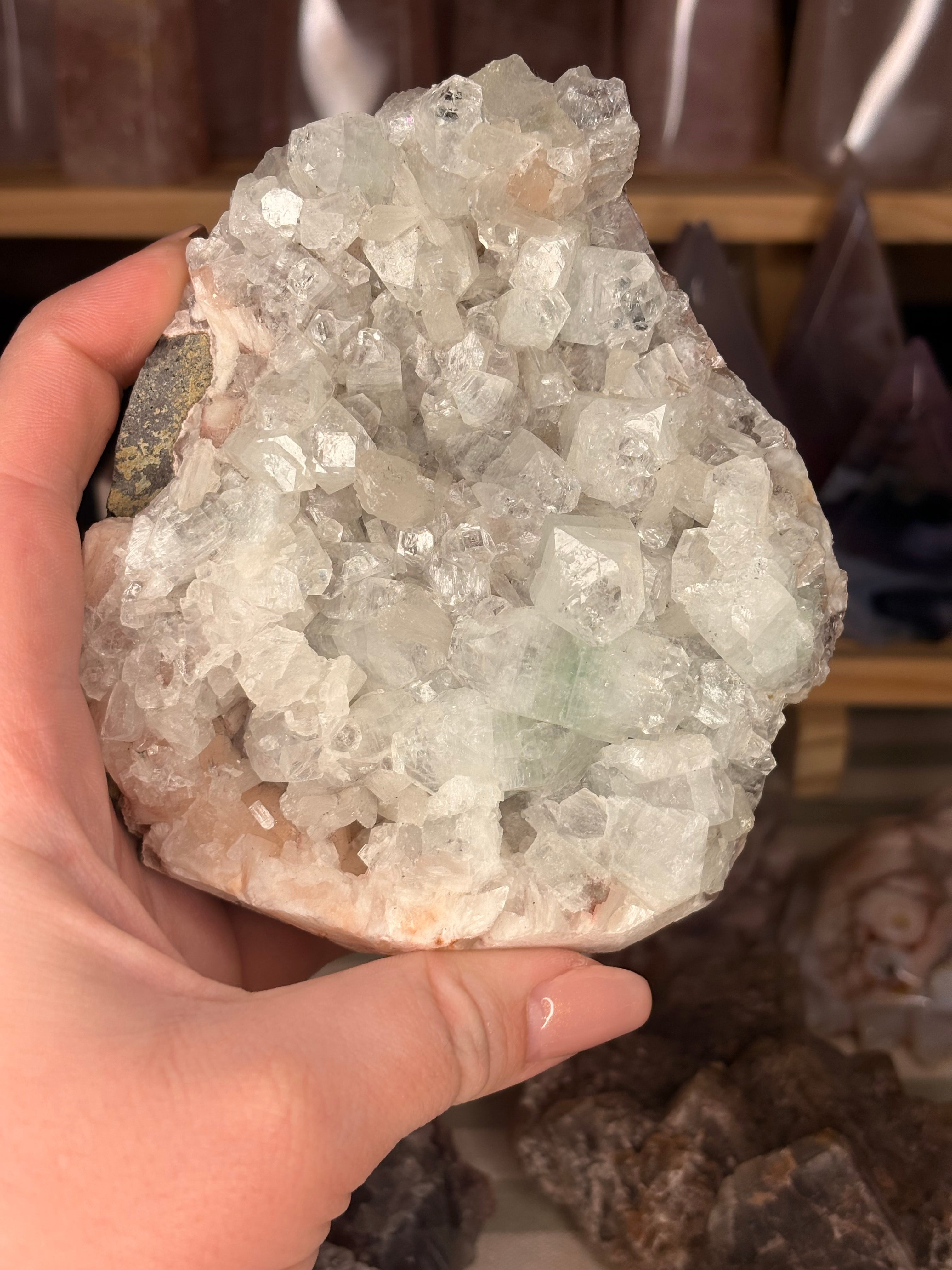 Indian Green Apophyllite with Stilbite