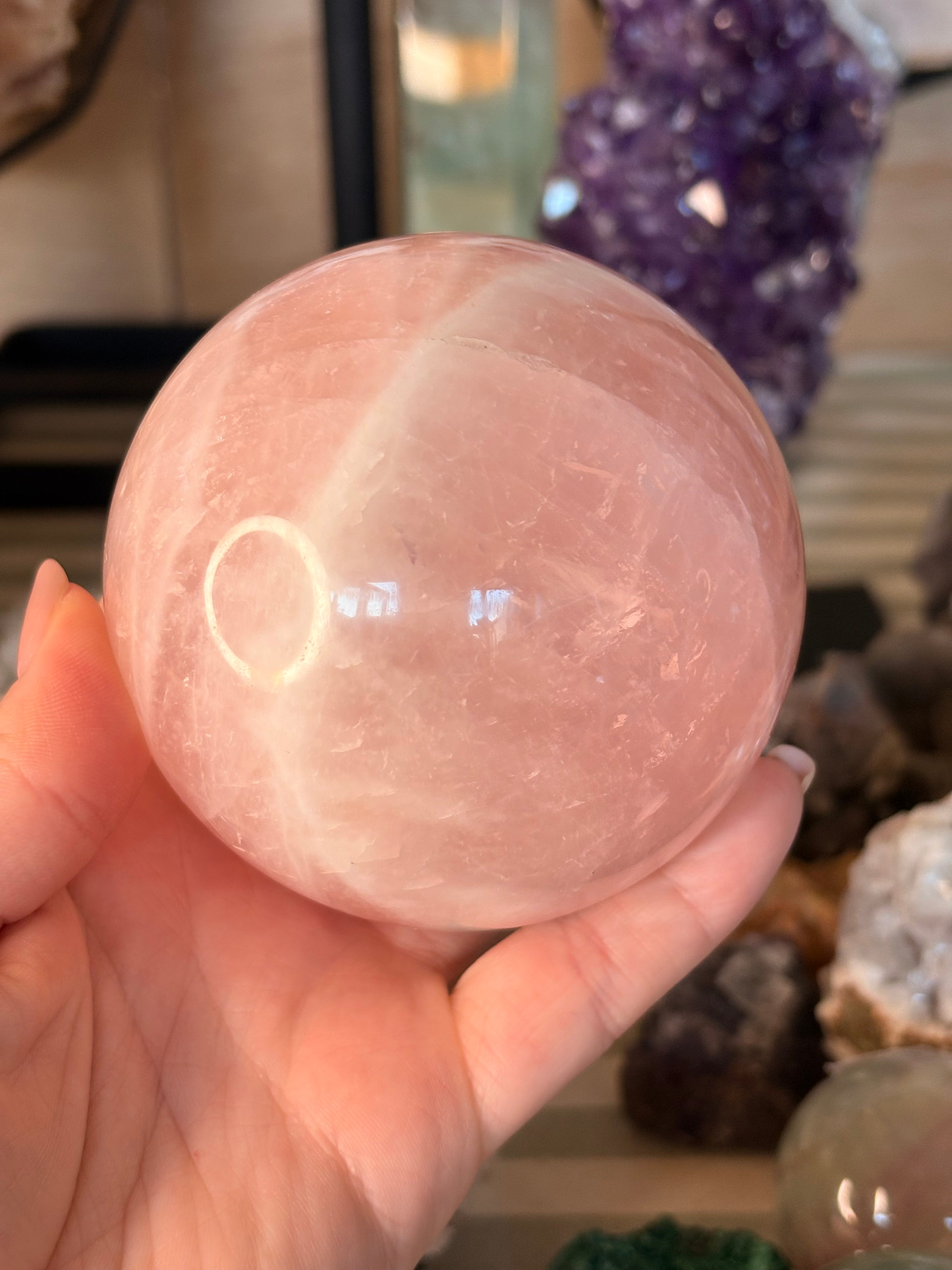 Rose quartz sphere