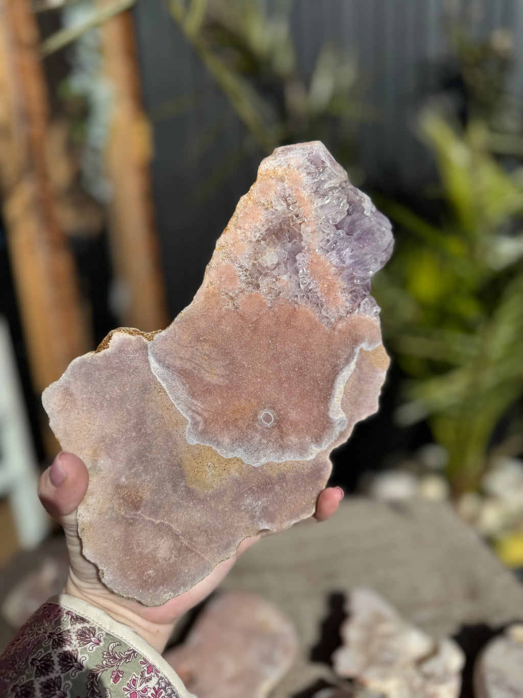 Pink amethyst slab