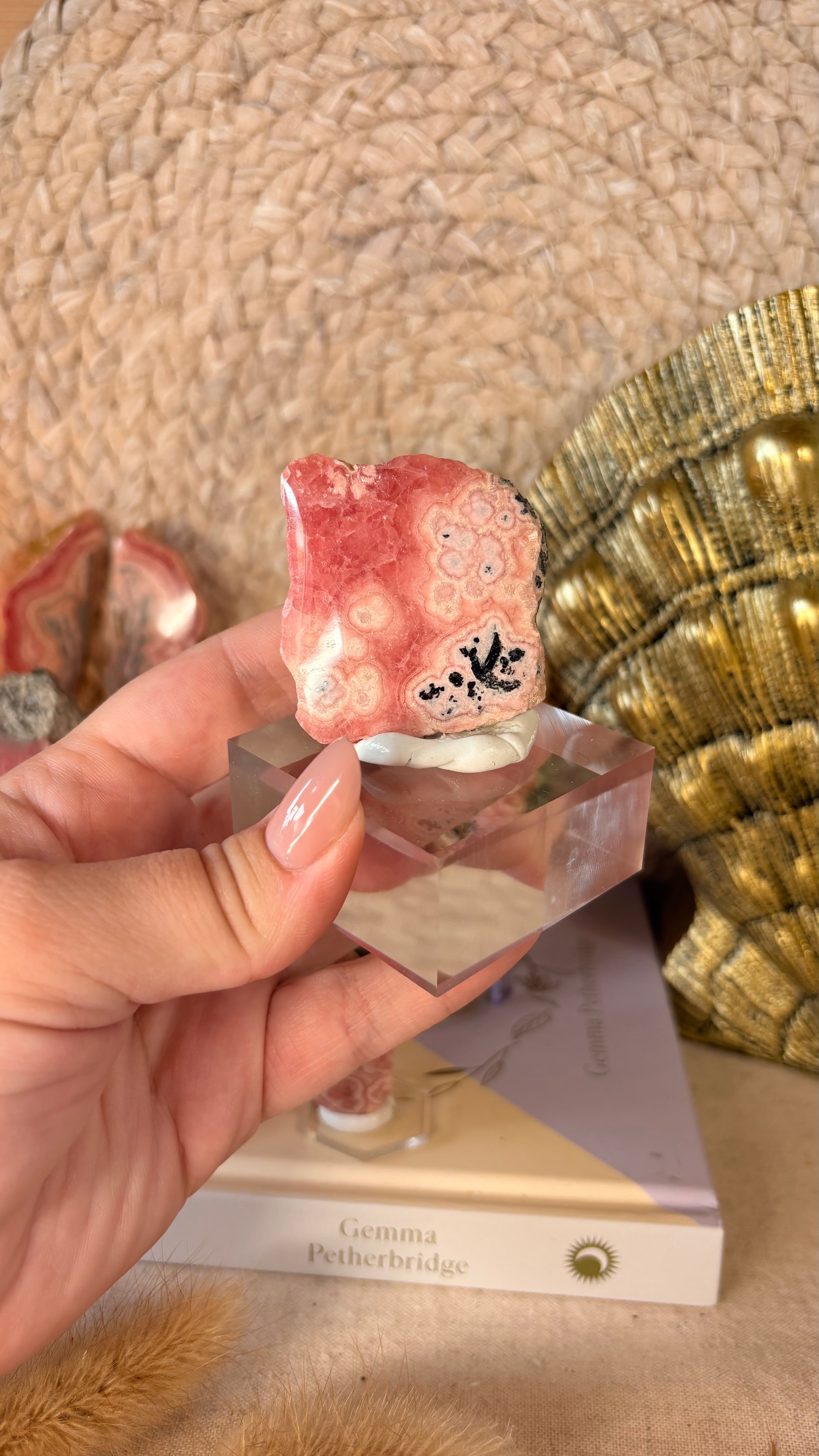 Raw Rhodochrosite Slab Slice - 74 g