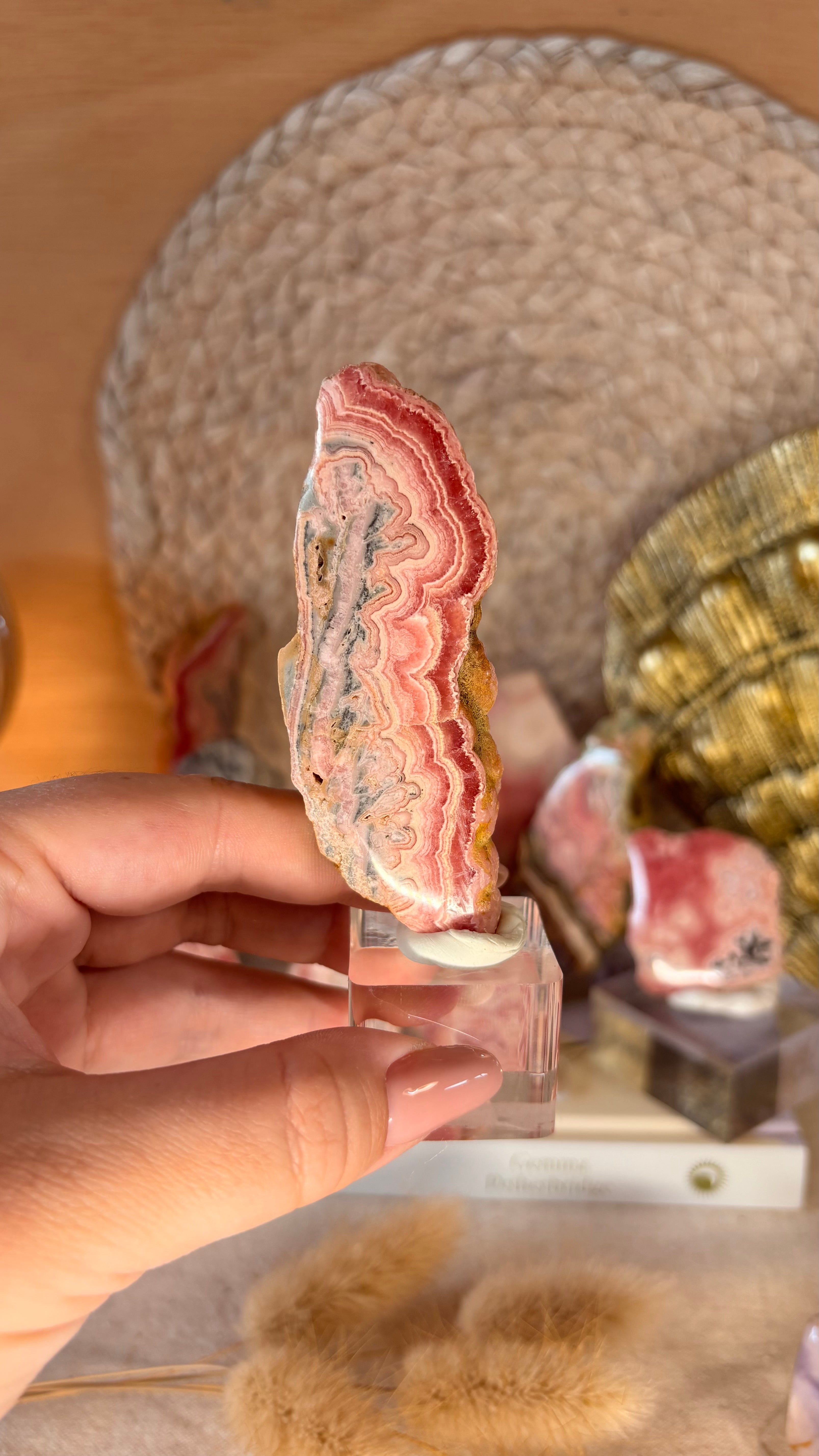 Private listing for Natalie star - Raw Rhodochrosite Slice Specimen - 47g