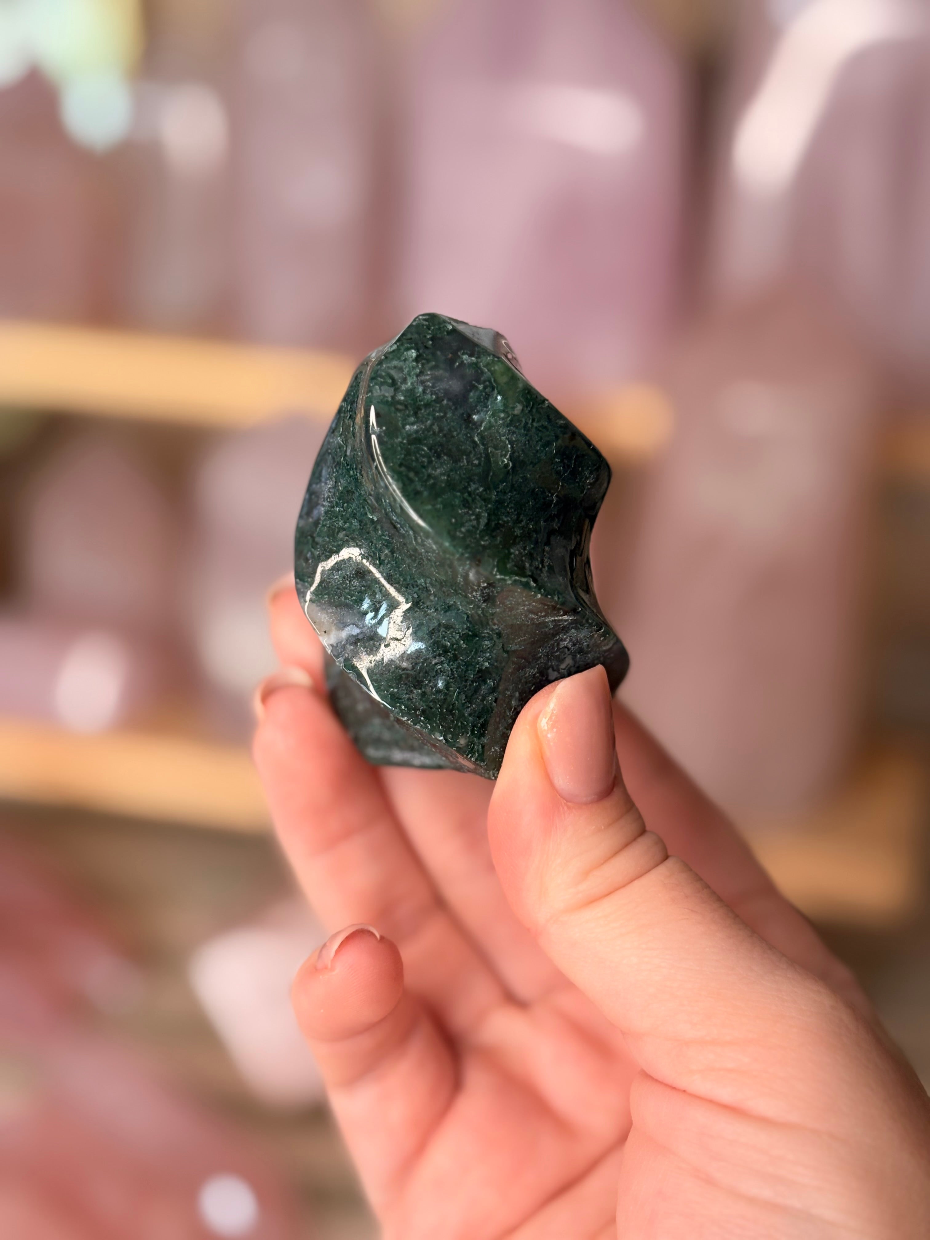 Moss agate flame