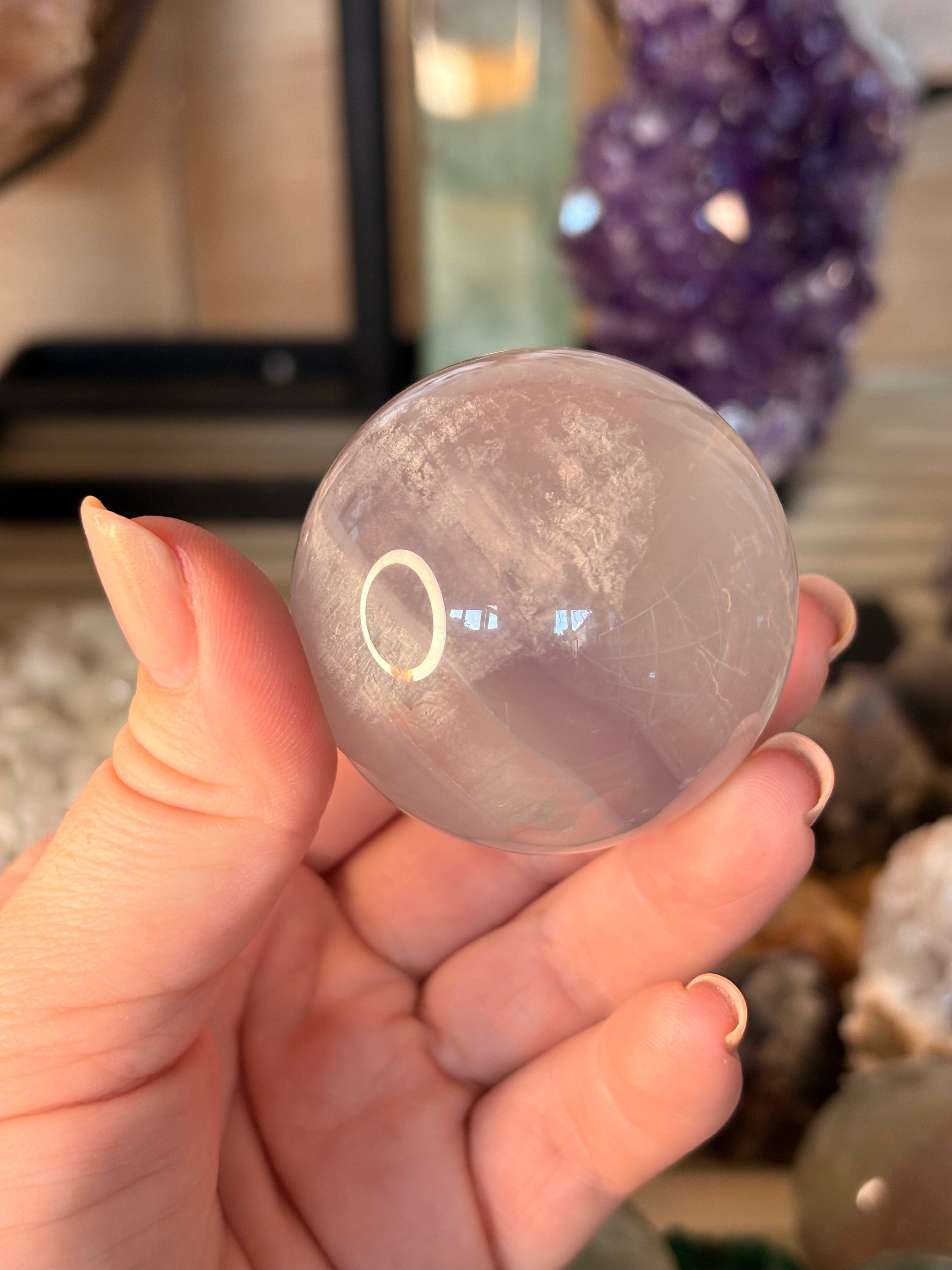 Lavender fluorite sphere