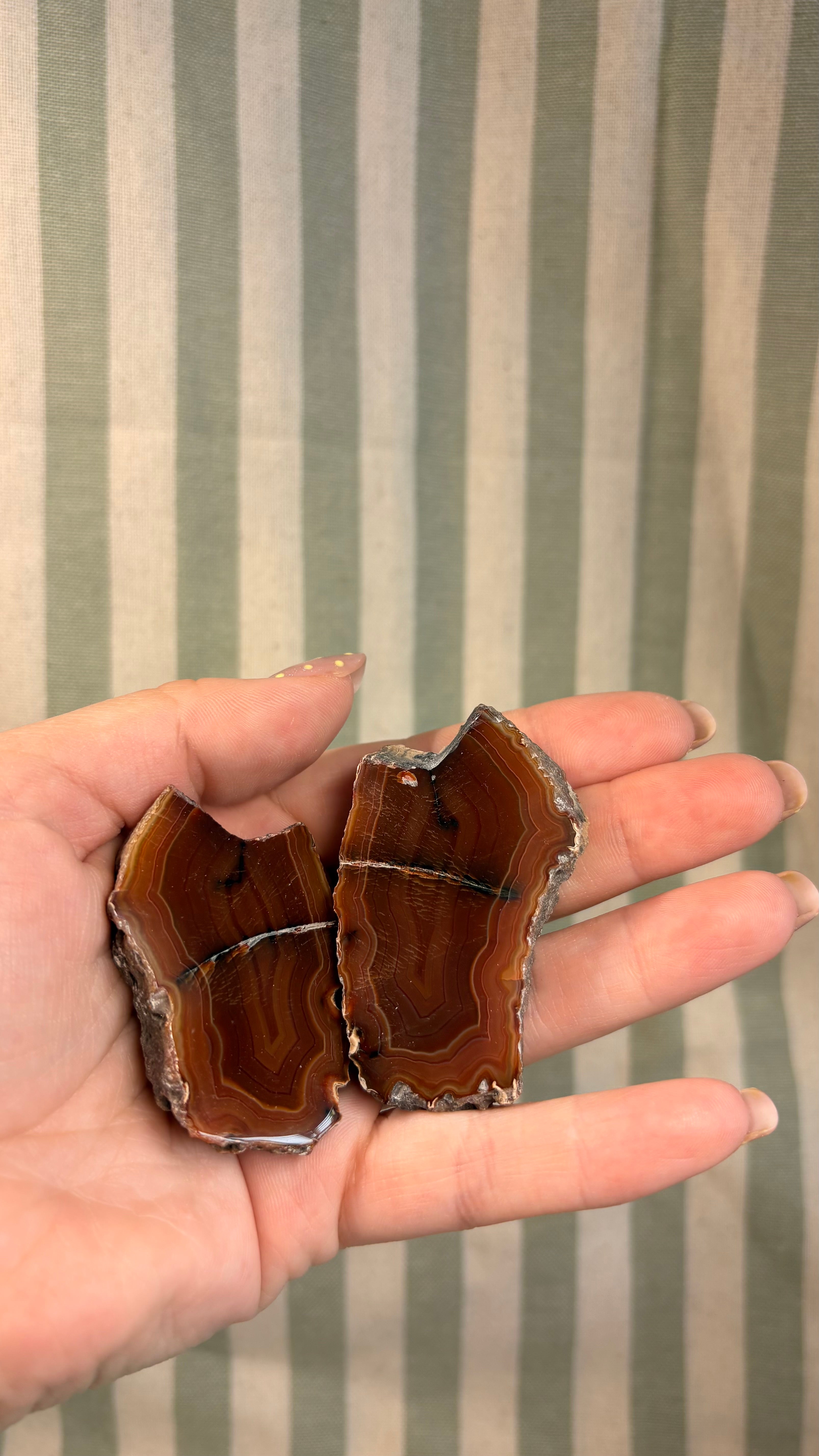 Agate geode pair from Indonesia