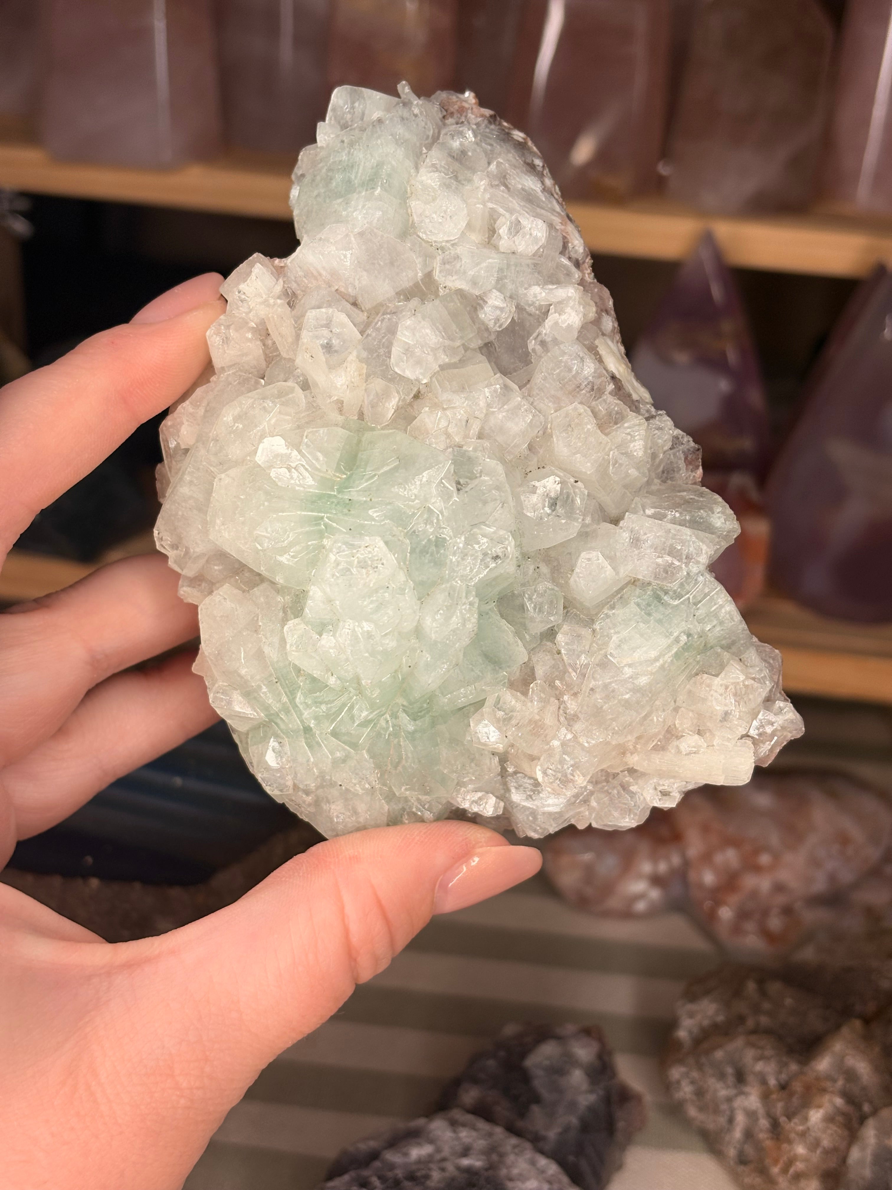 Indian Green Apophyllite with Stilbite