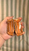 Agate geode pair from Indonesia