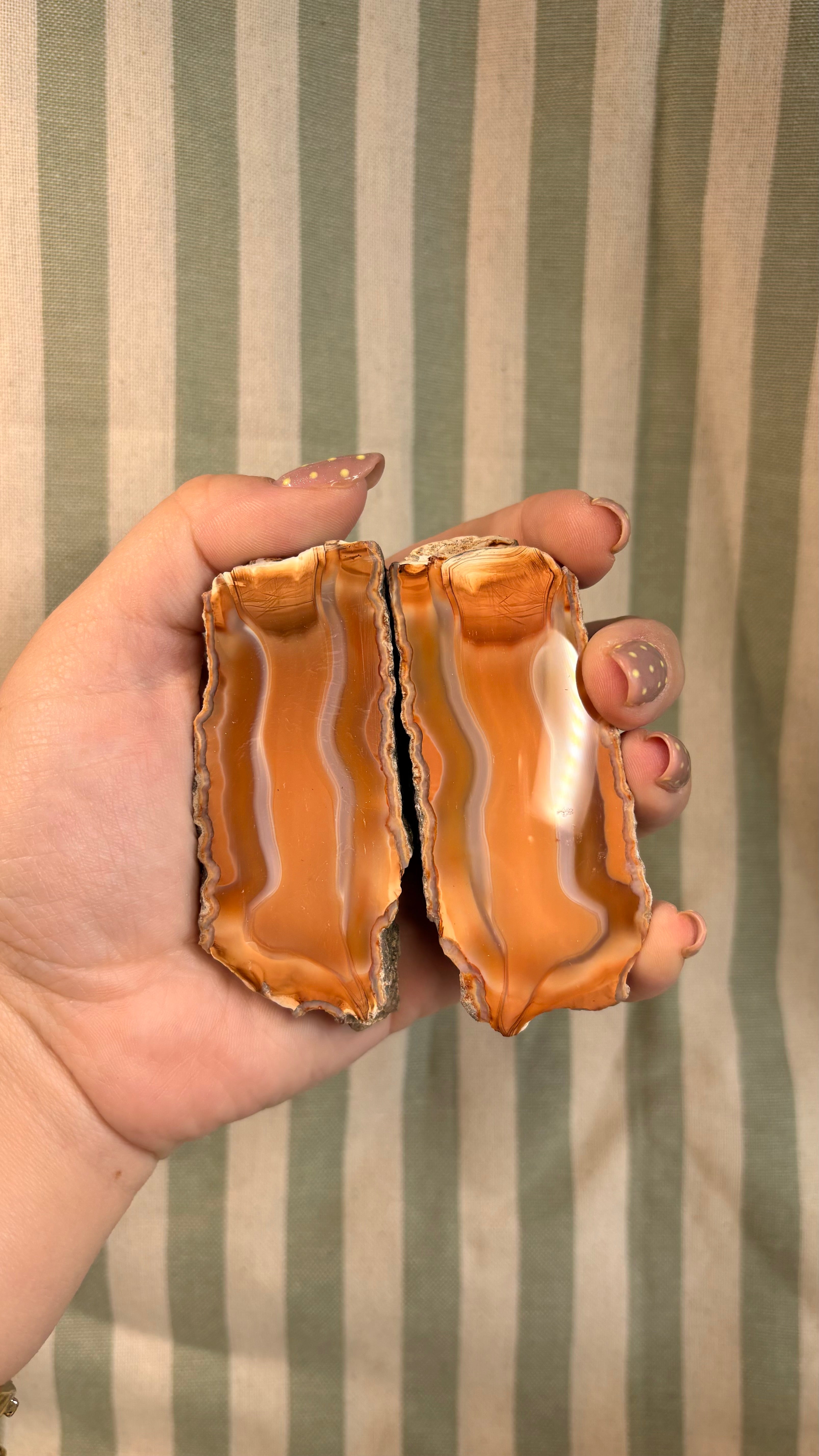 Agate geode pair from Indonesia