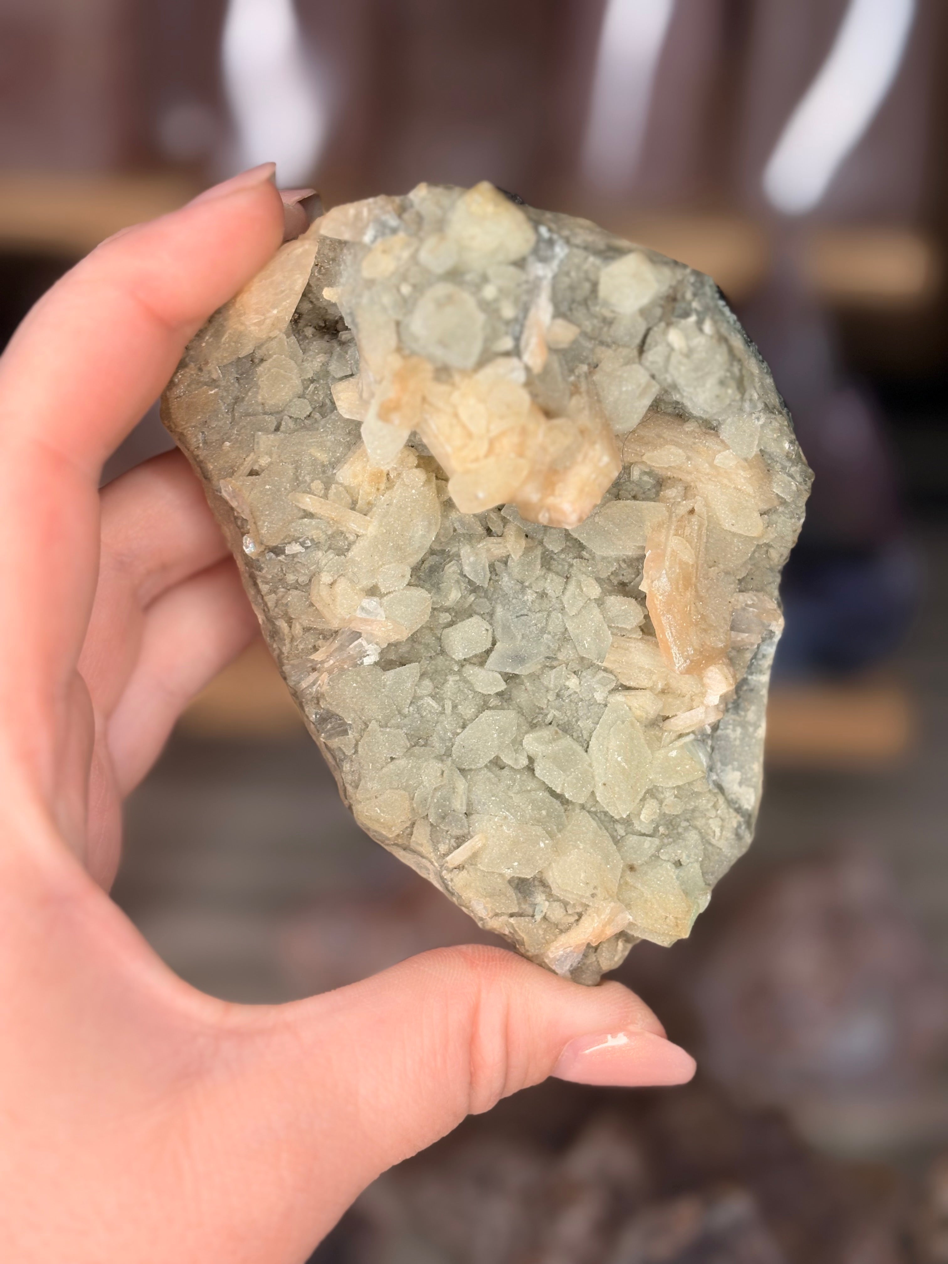 Indian Green Apophyllite with Stilbite