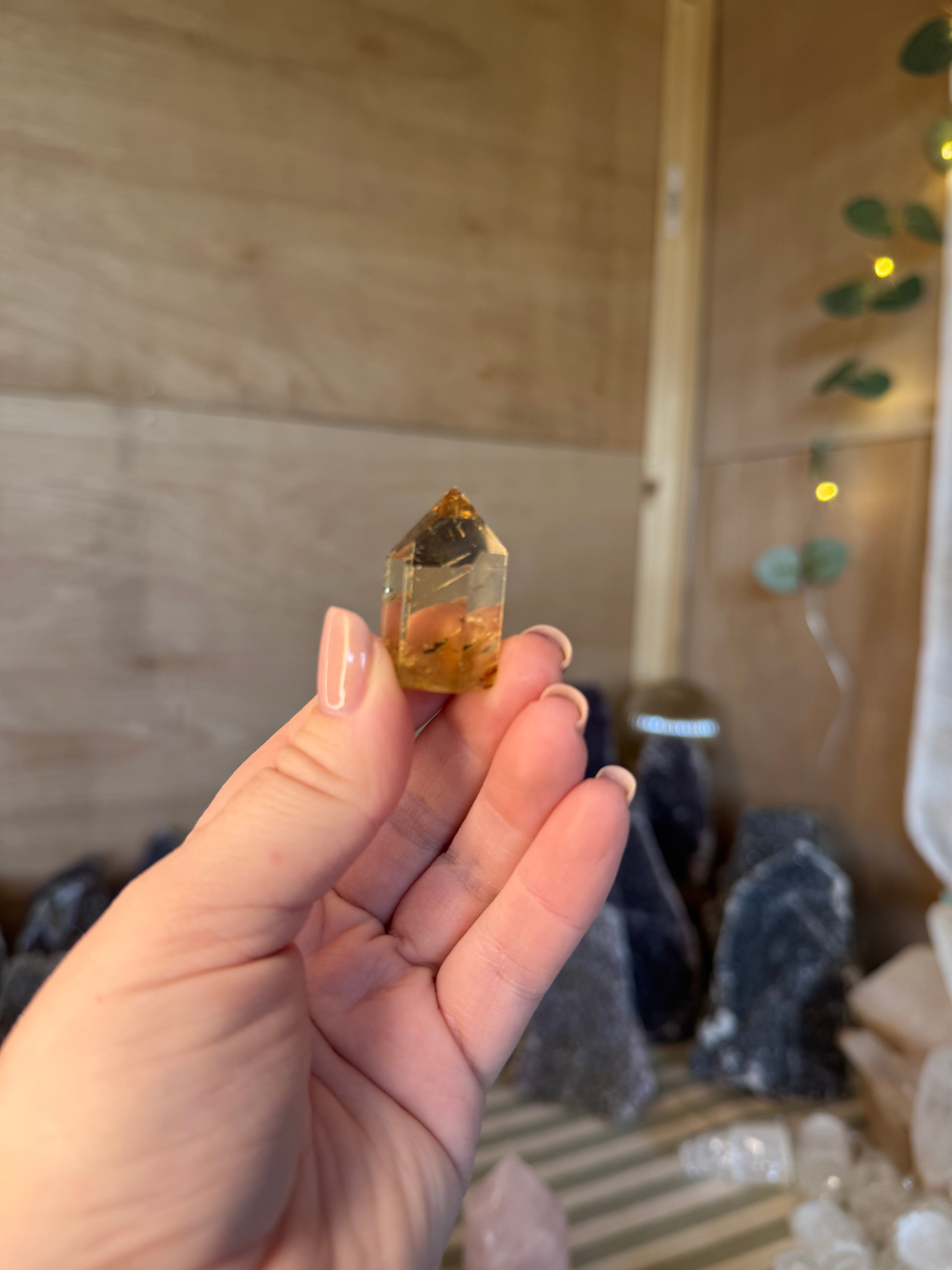 Natural citrine tower