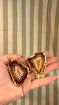 Agate geode pair from Indonesia