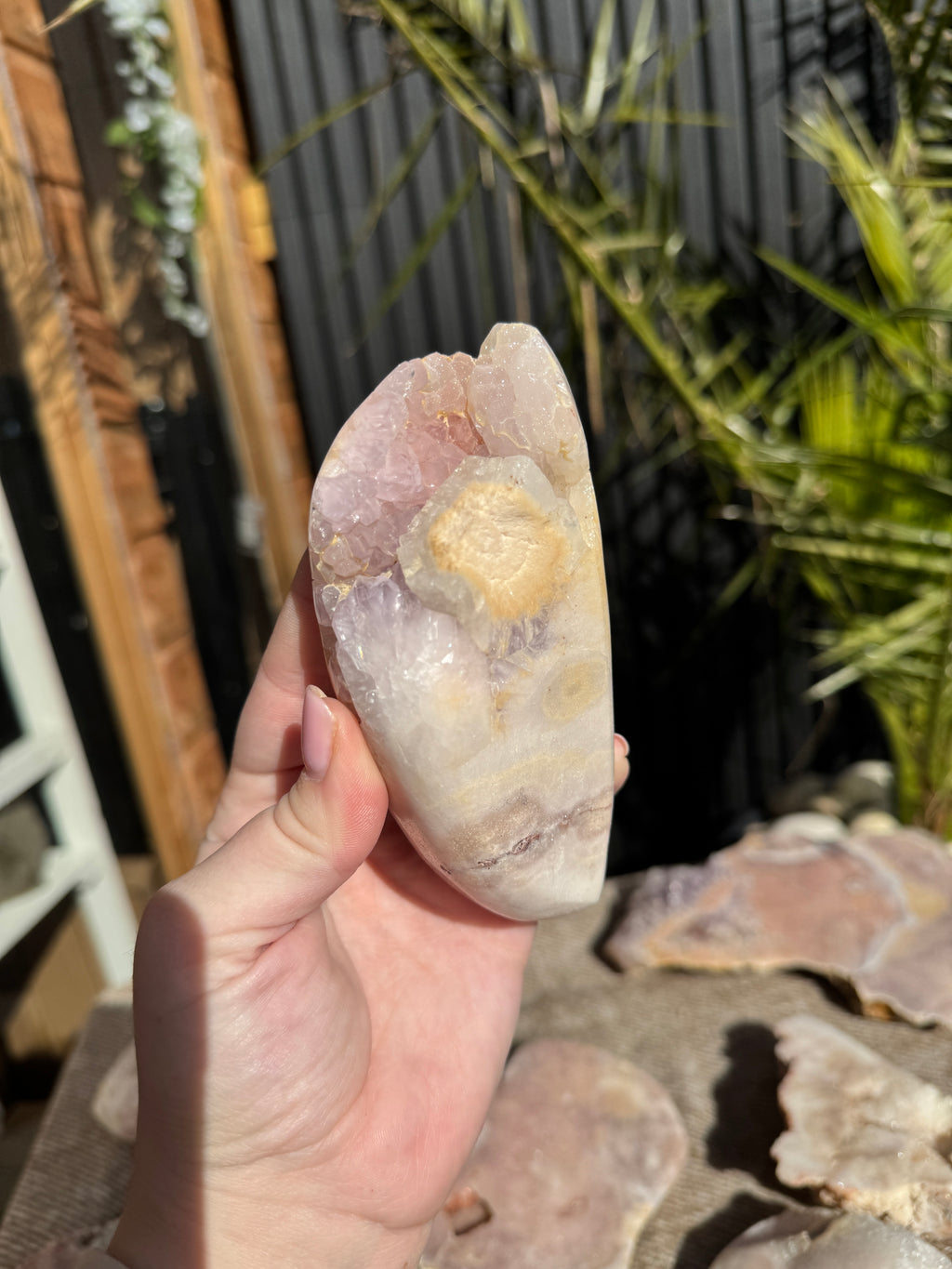 Pink amethyst slab