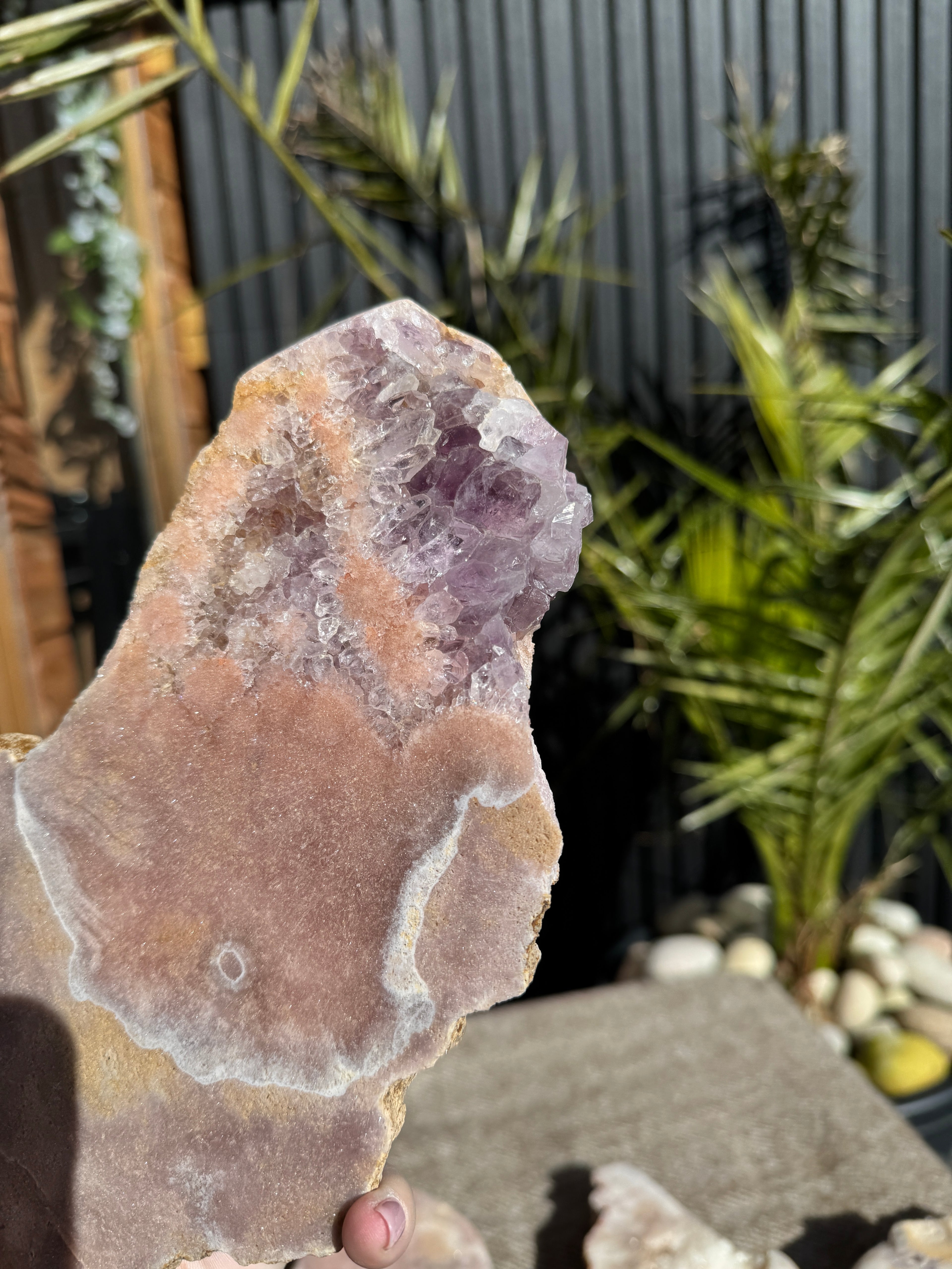 Pink amethyst slab