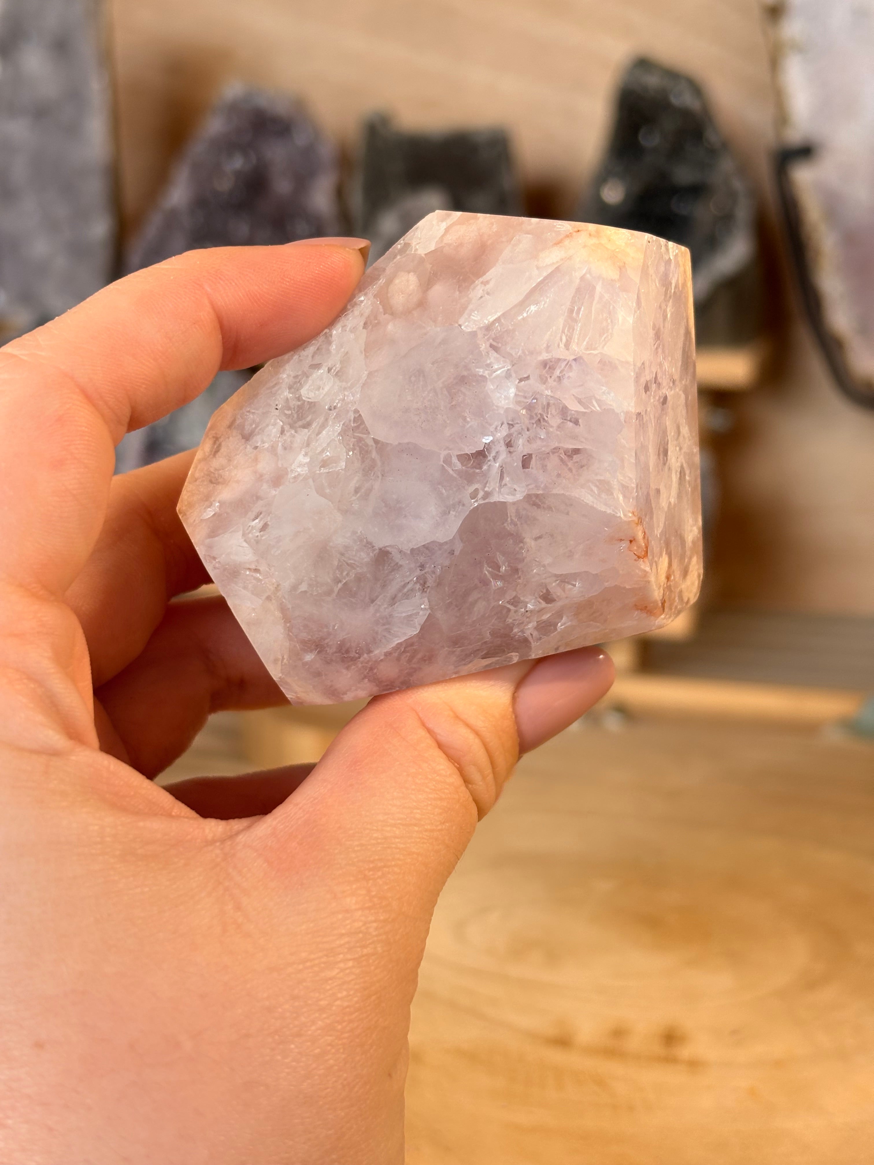 Pink amethyst free form