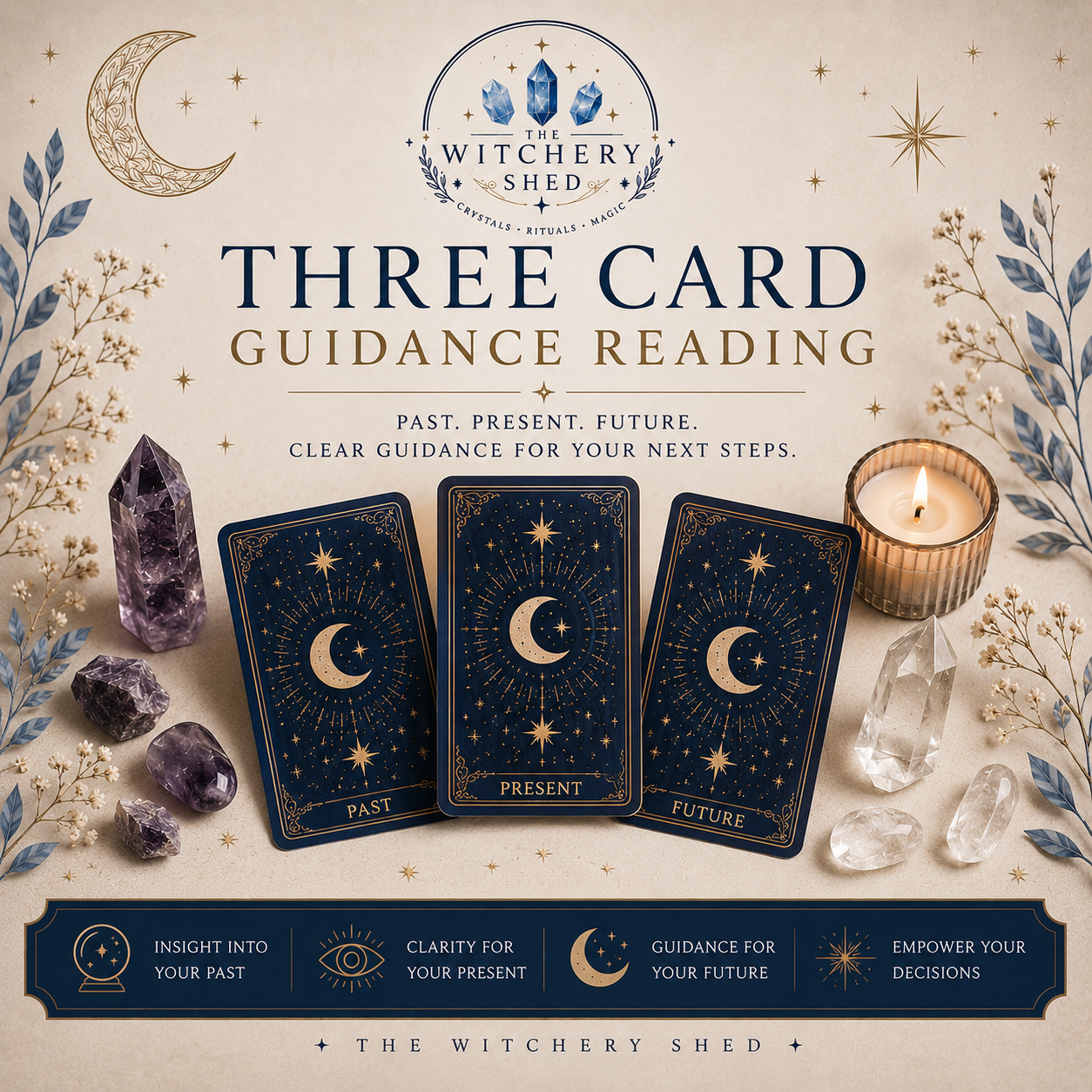 Three Card Tarot Reading | Personal Tarot Guidance | Online Spiritual Reading |