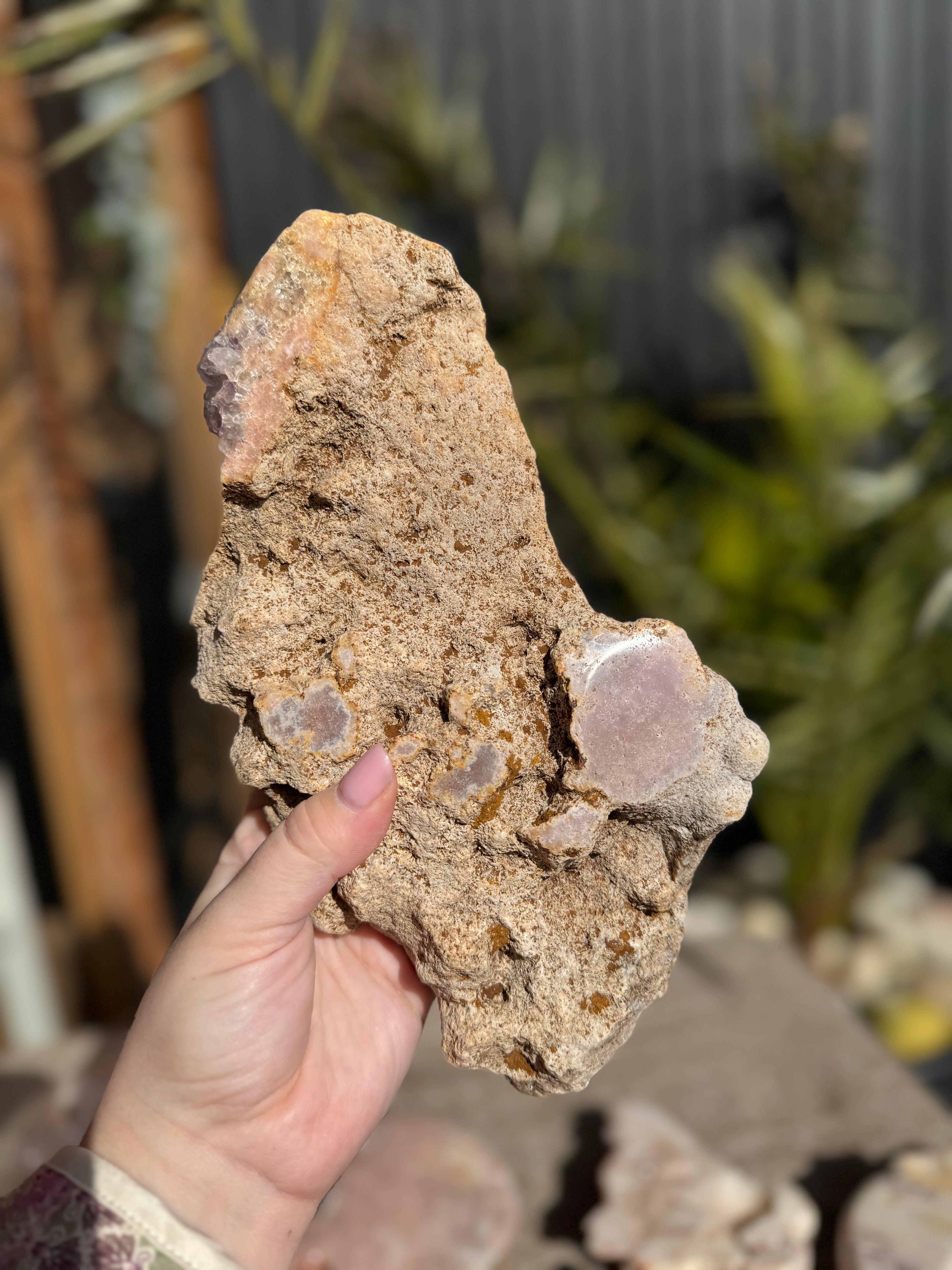 Pink amethyst slab