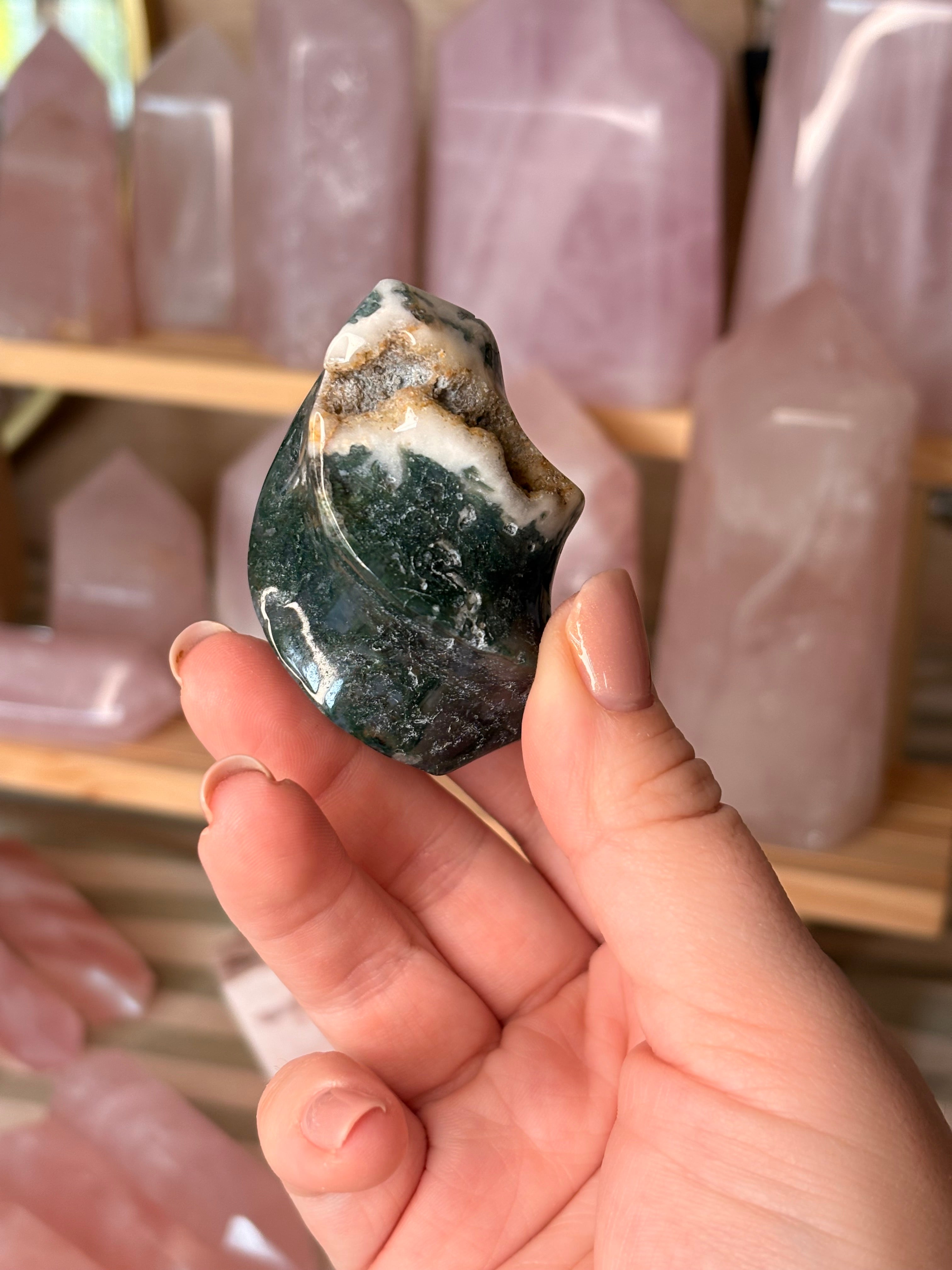 Moss agate flame