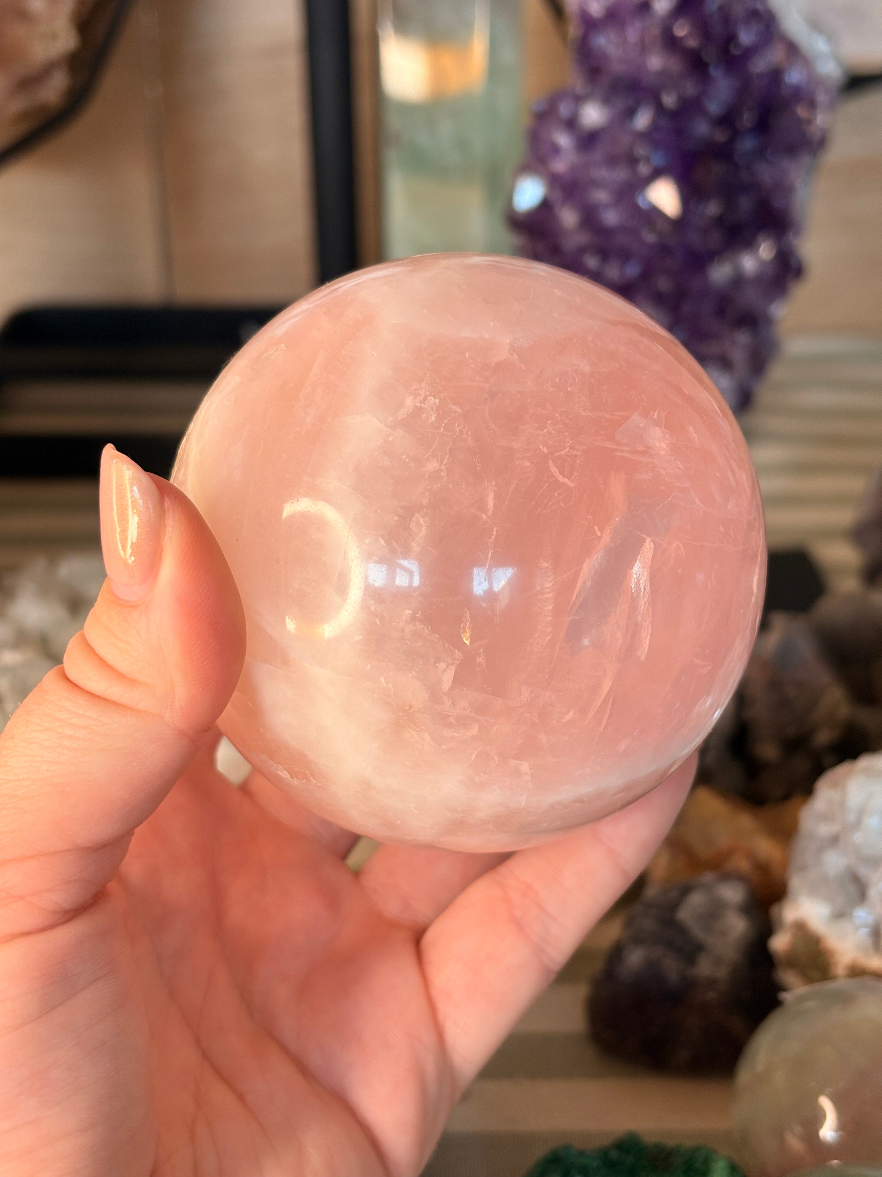 Rose quartz sphere