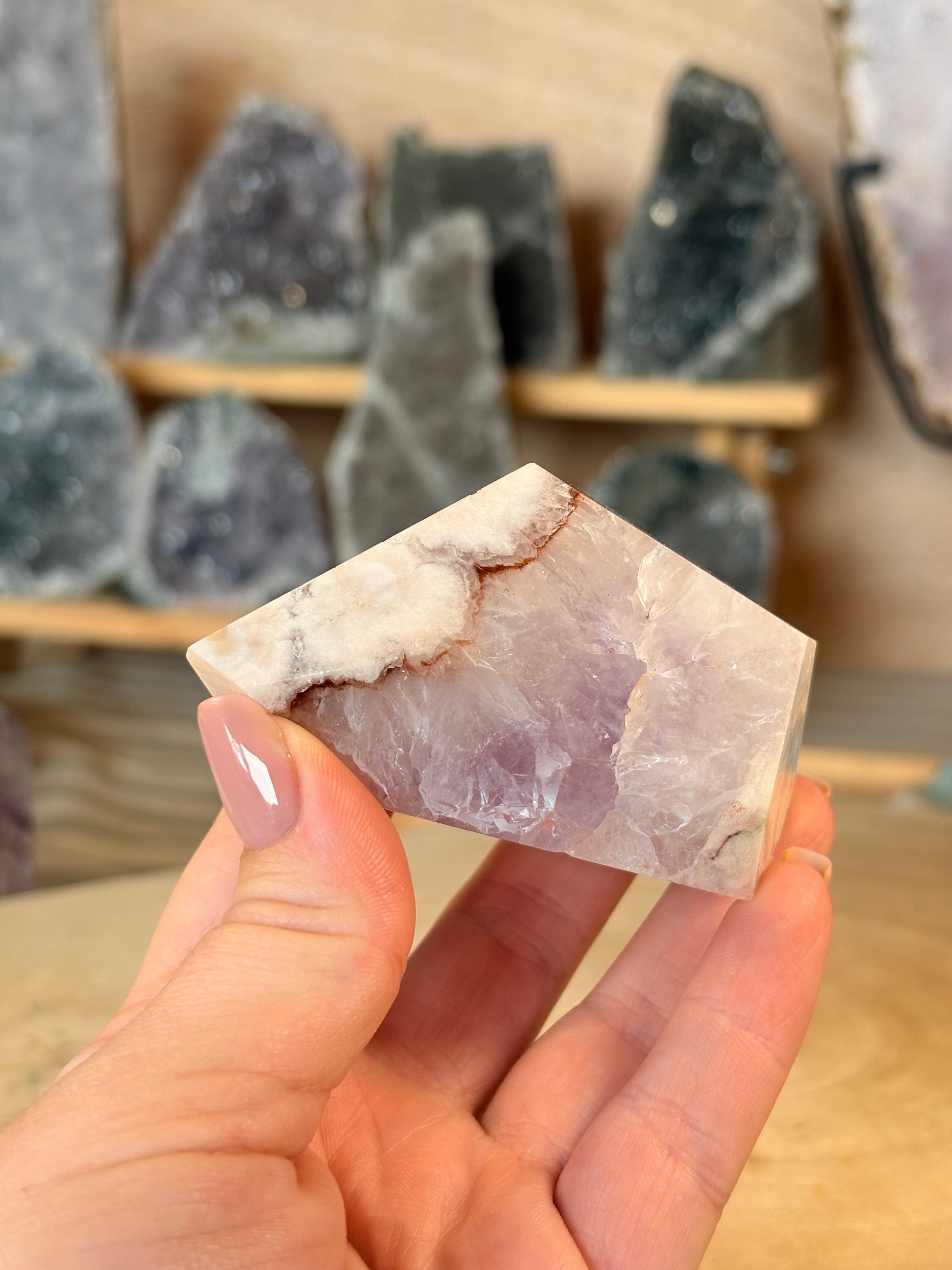 Pink amethyst free form