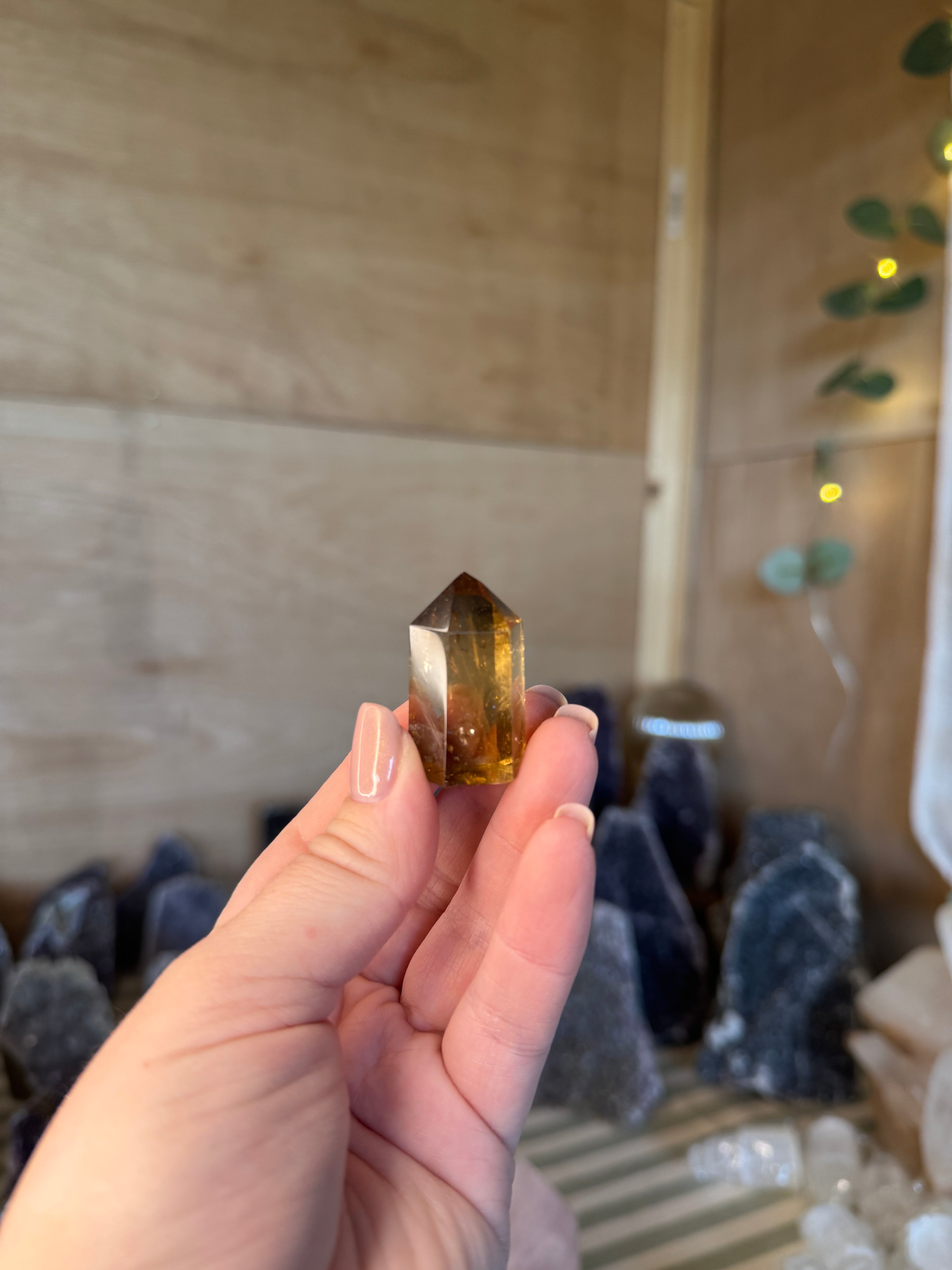 Natural citrine tower