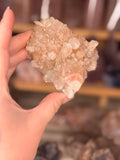 Indian Apophyllite with Peach Stilbite Cluster