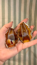 Agate geode pair from Indonesia