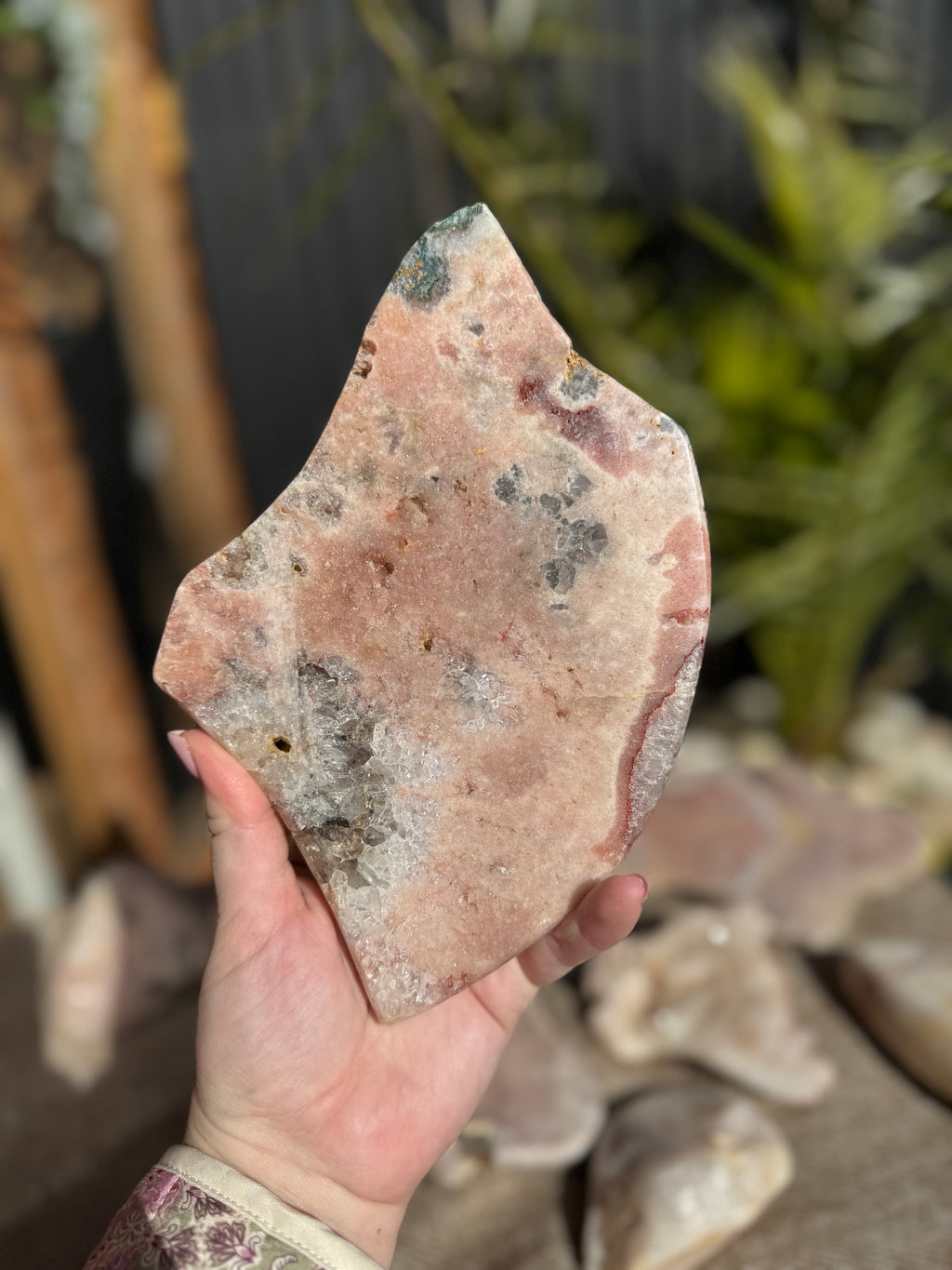 Pink amethyst slab