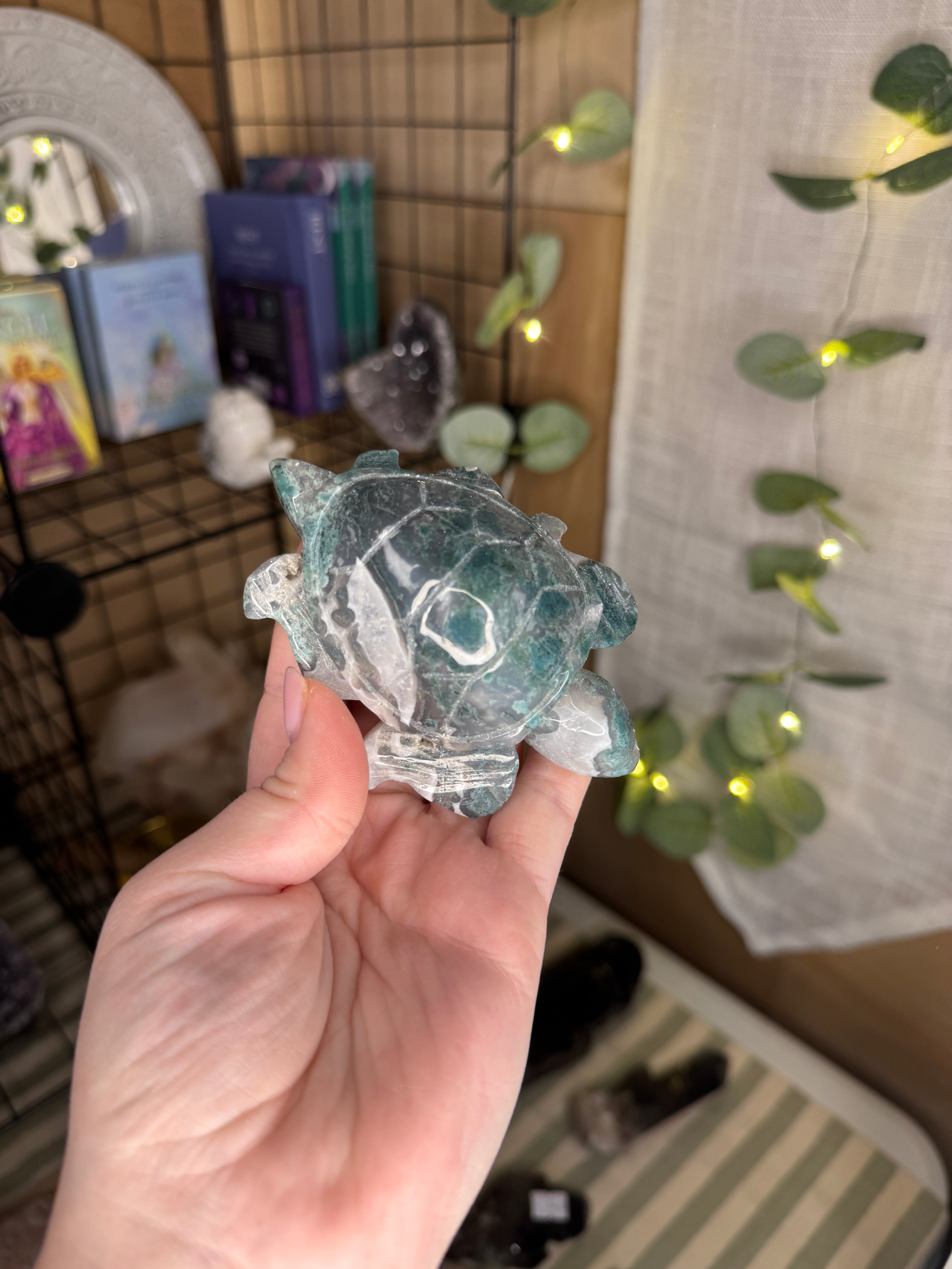 Moss agate turtle 1