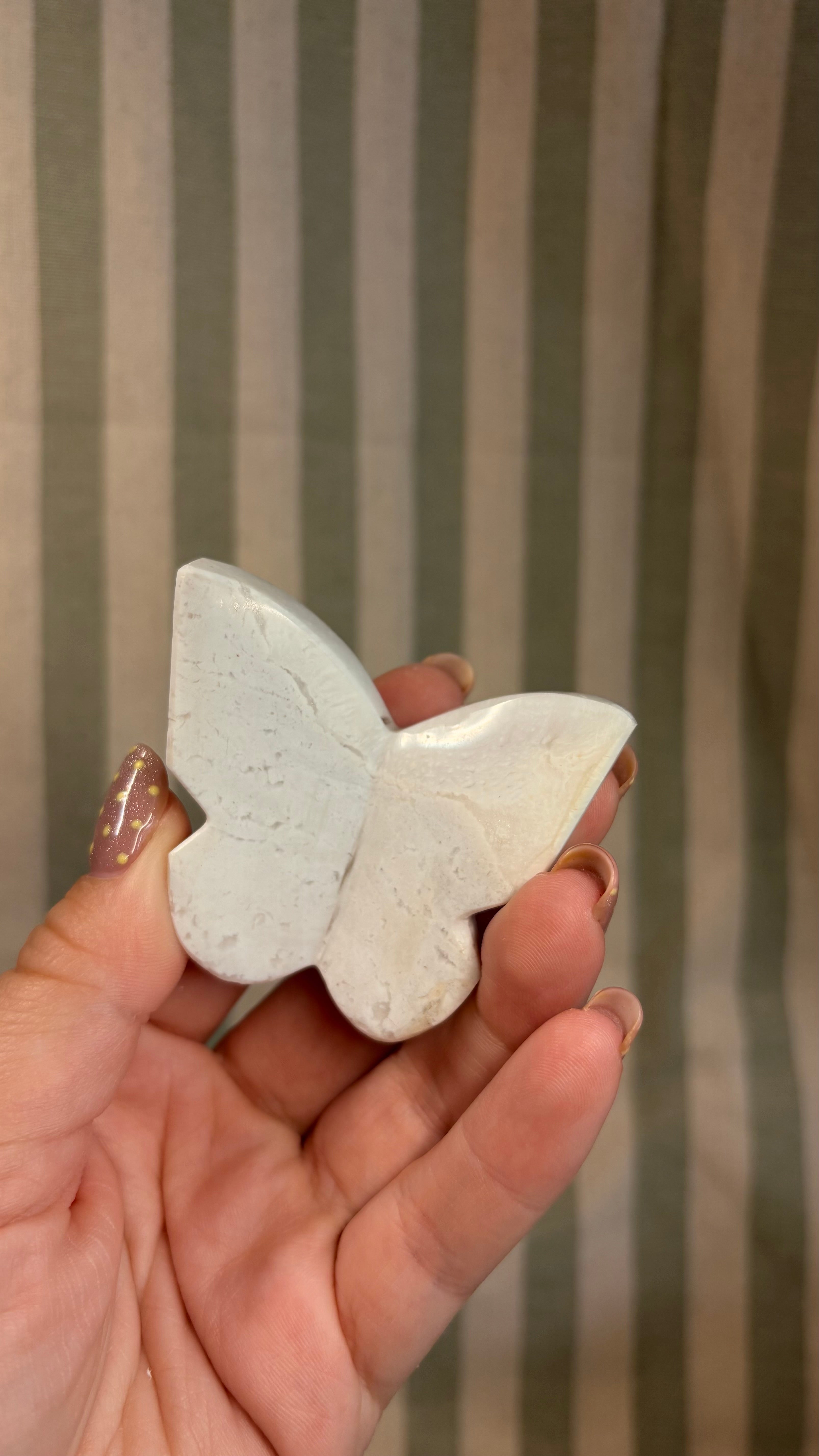 White plum agate butterfly