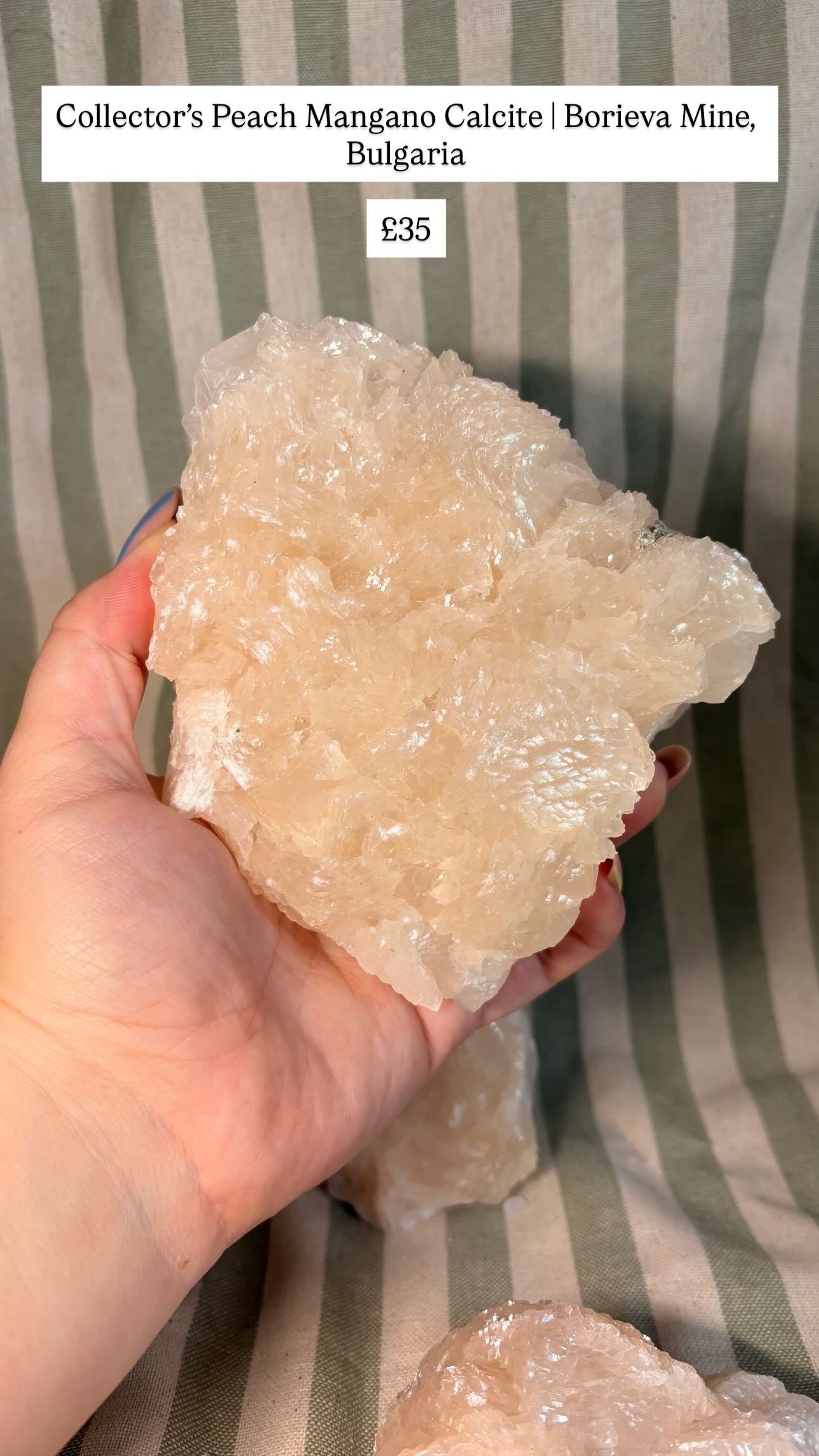 Peach Mangano Calcite from Bulgaria
